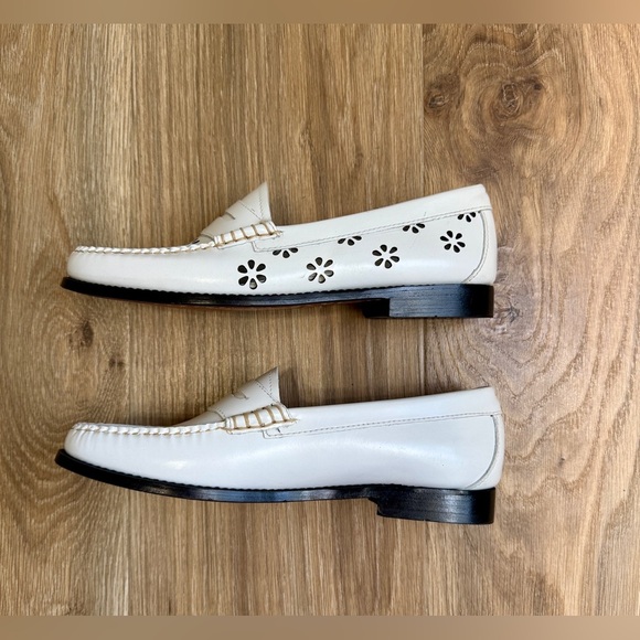 G.H. Bass Whitney White Cut Out Leather Penny Loafers Size 9M EUC - Picture 7 of 10